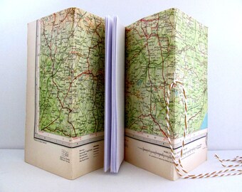 Travel journal, Travel notebook,  Travel gift, Nostalgic journal, Kent map journal,  Faux dori style, Honeymoon, Anniversary, Birthday