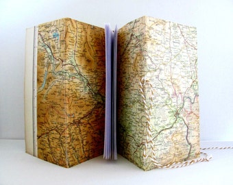 Travel notebook, Map journal, Historic sketchbook, Notebook journal, Travellers notebook  Wye Valley, UK gift, Retirement, Honeymoon