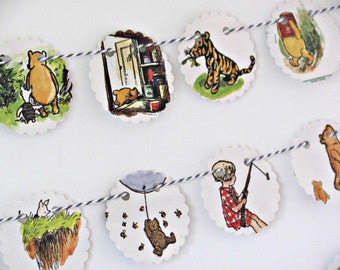 Winnie the Pooh decorations, Winnie the Pooh baby,  Winnie the Pooh art,  Baby shower gift, Baby garland, Nursery bunting, Pooh and Piglet