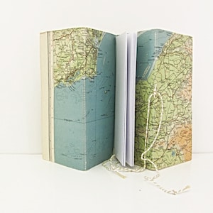 Carnet de cartes, cadeau géographie, carnet de voyage, carnet d'une année sabbatique, cadeau Somerset, livre de souvenirs de vacances, cadeau original recyclé vintage
