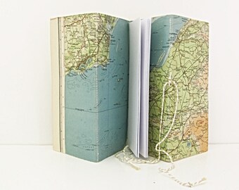 Vintage Map Journal: Upcycled Somerset Travel Notebook