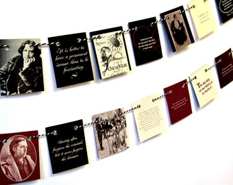 Oscar Wilde Bunting: Handmade Book Lover Banner