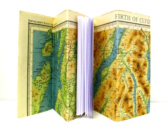 Upcycled Map Journal: Firth of Clyde Vintage Travel Notebook