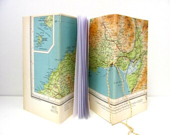 Wales travel gift,  Map notebook, Travellers journal, Hiker's pocket sketchbook, Camper's journal, Holiday, Honeymoon, Retirement gift