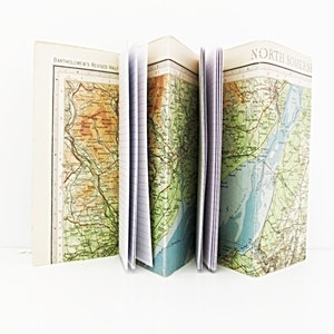 Taschennotizbuch, Vintage historische North Somerset Map Journal, Umweltfreundliches Upcycled Geschenk für Kartenliebhaber, Ruhestand, Geschenk für Kollegen