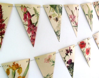 Edwardian Lady Bunting: Summer Flower Garland, Tea Party Decor
