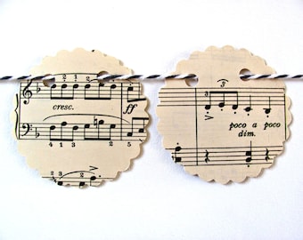 Music decor, Music wall art, Musical garland, Party decor, Bunting banner, Wedding backdrop, Vintage music gift, Musician present, Birthday