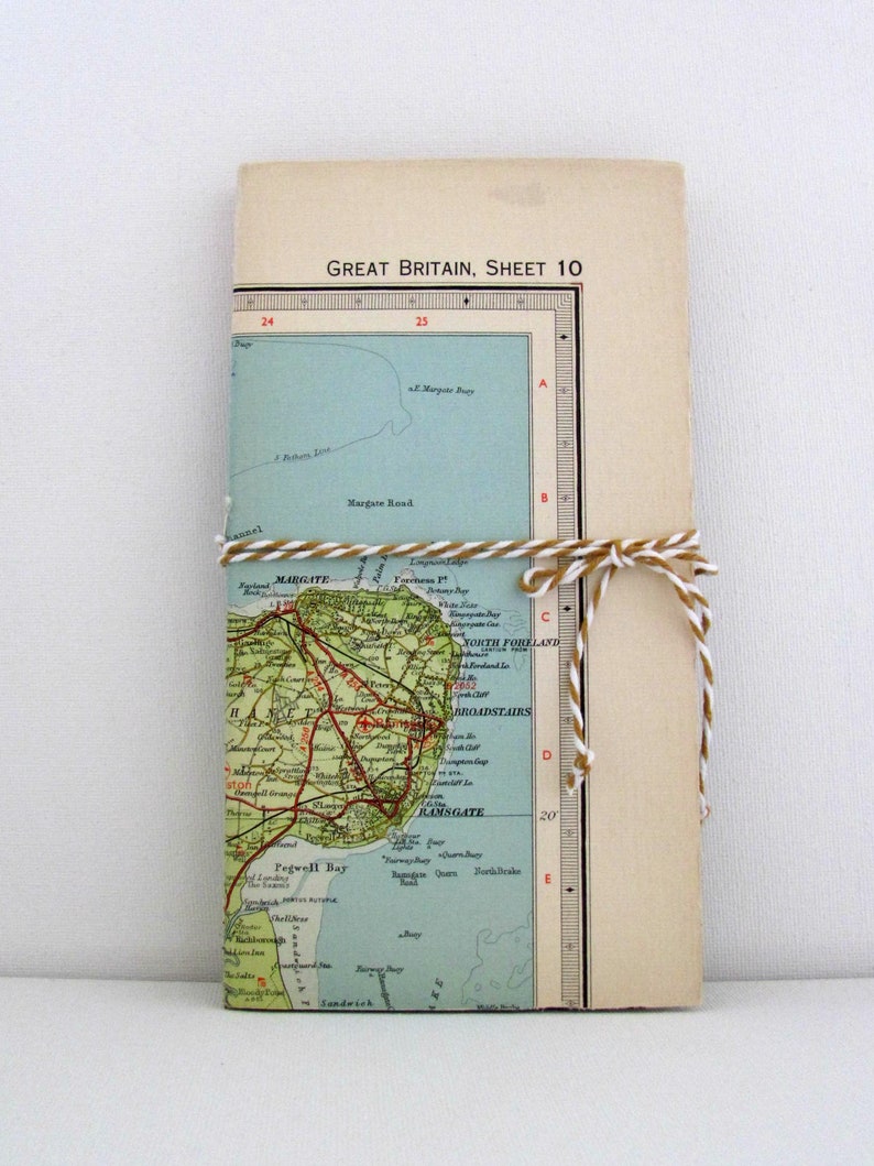 Travel journal, Travellers notebook, Travel gift, Map journal, Journal notebook, Kent gift, Geography gift, Midori style book image 4