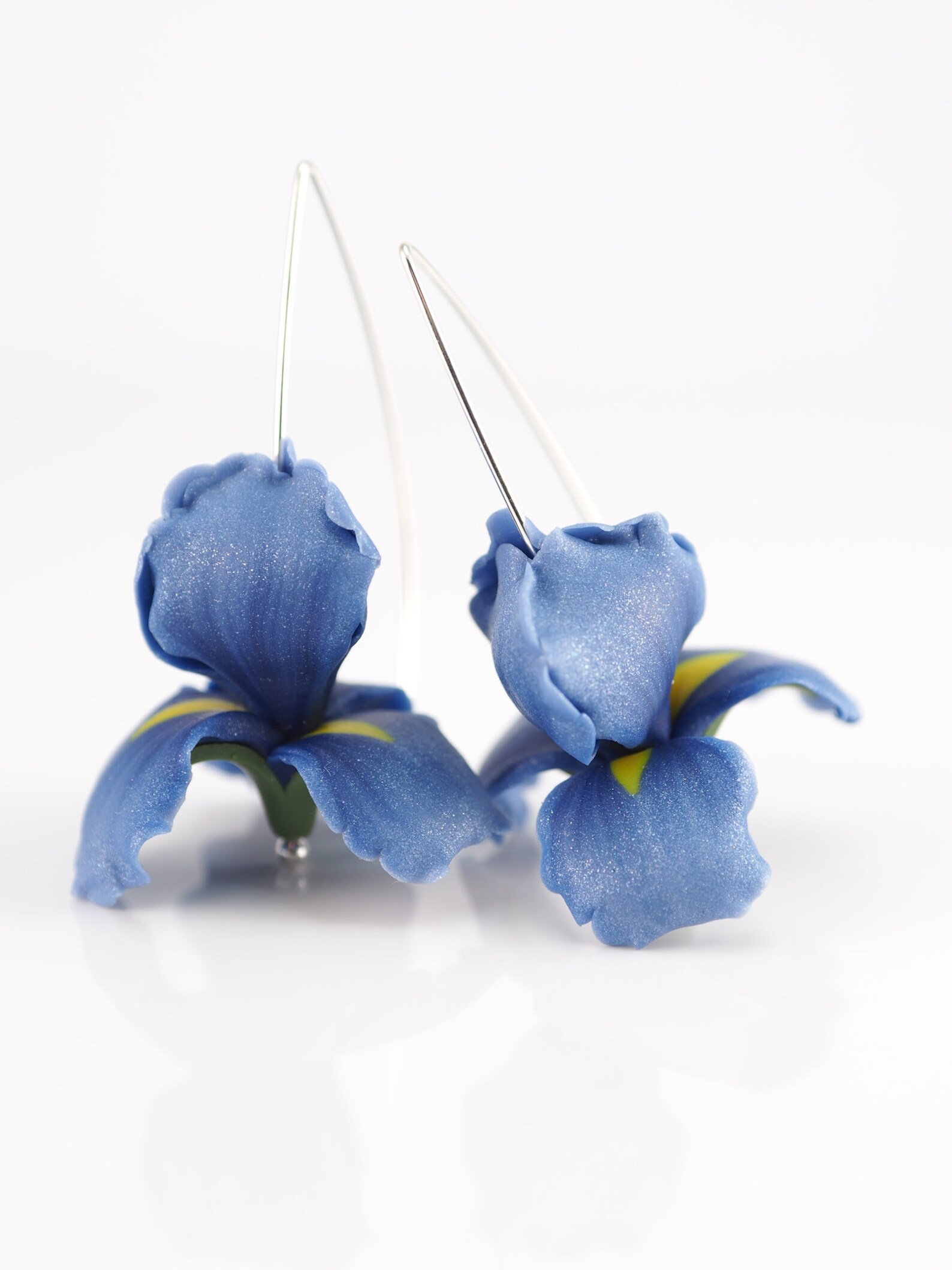Blue iris flower earrings birthday gift for girlfriend blue Etsy