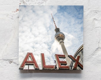 Berlin auf Holz - ALEX 10x10cm