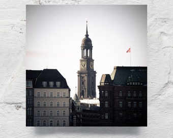 Hambourg sur bois - Vue de l'Alster Michel