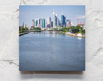 Frankfurt on wood - Main 10 x 10 cm