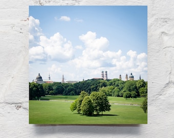 München auf Holz- Englischer Garten