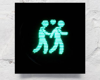 Hamburg auf Holz -Ampelpärchen Grün