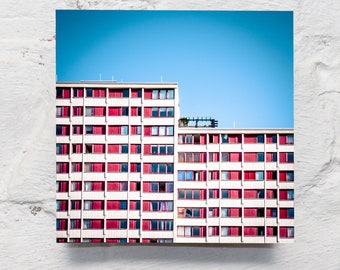 Hanover on wood - bright red