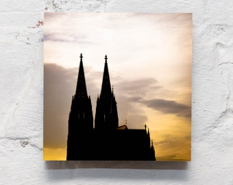 Köln auf Holz - Dom Silhouette