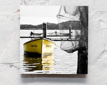 Schleswig auf Holz - Boot gelb