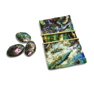 Loom Perlenarmband: Abalone Muschel Muster, Magnetverschluss Bild 4