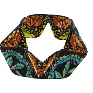 Handmade Butterfly Beaded Bracelet: Chunky Statement Bangle