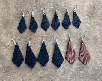 Shark skin leather earrings