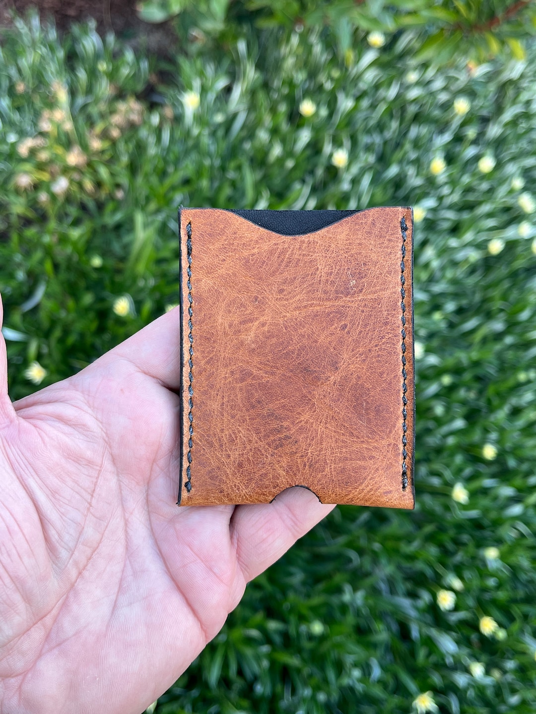 Serengeti Leather Minimalist Wallet Card Holder - Etsy