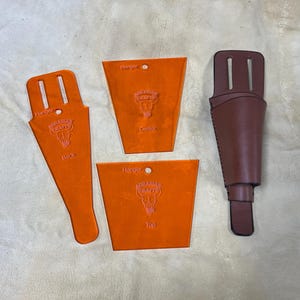 Acrylic template for leather fishing pliers sheath