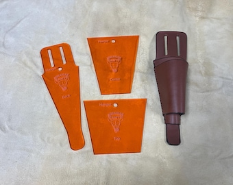 Acrylic template for leather fishing pliers sheath