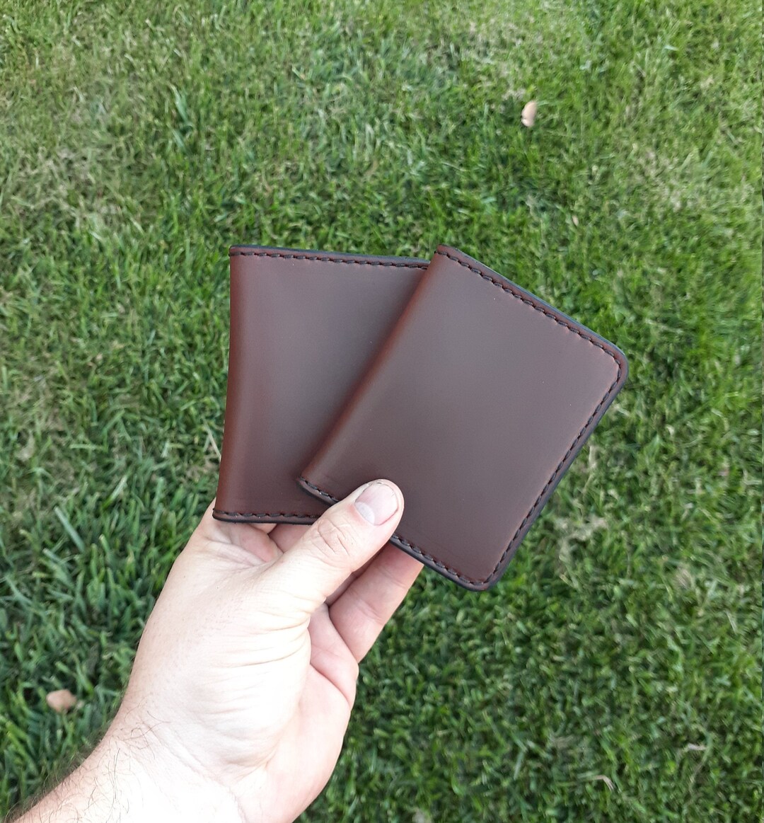 Leather Compact Wallet Made With Horween Leather Horse Hide Slim Wallet ...