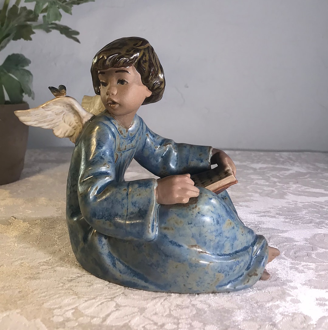 Vintage Lladro angel With Friend 2184 Retired Mint Condition Etsy