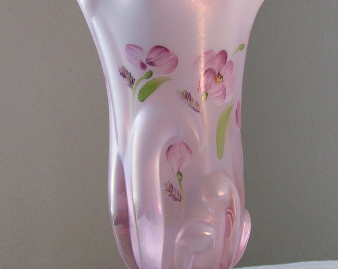 Vintage Fenton Pink Vase Rosemilk Opalescent Stretch Hand Etsy
