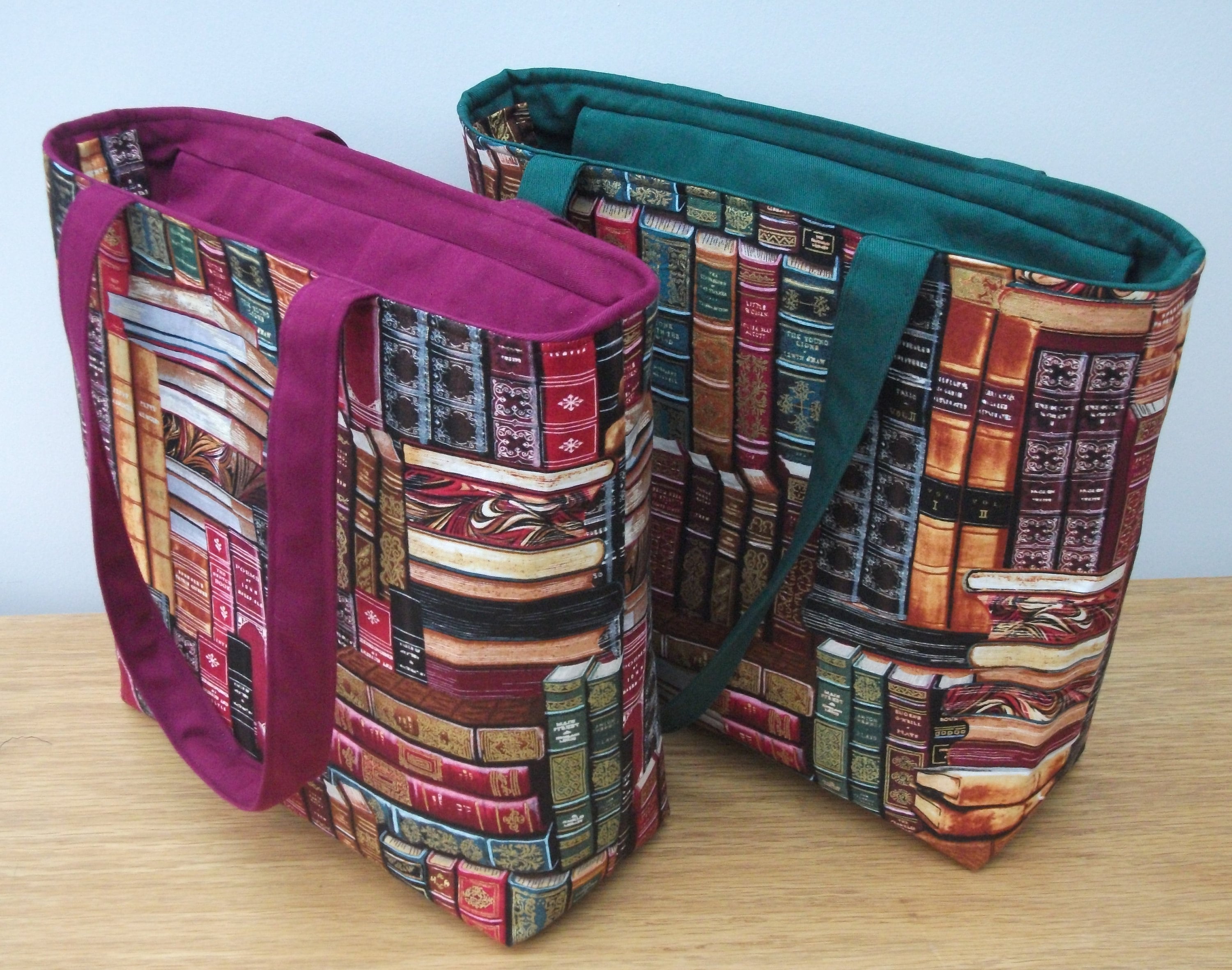 Zippered book bag zippered tote medium tote book bag gift Etsy