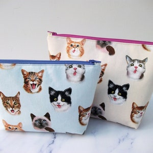Katzen Geldbörse, Wechseltasche, Kosmetiktasche, Geschenk für Katzenliebhaber, Katzensitter Geschenk, Geldbörse Katzenstoff