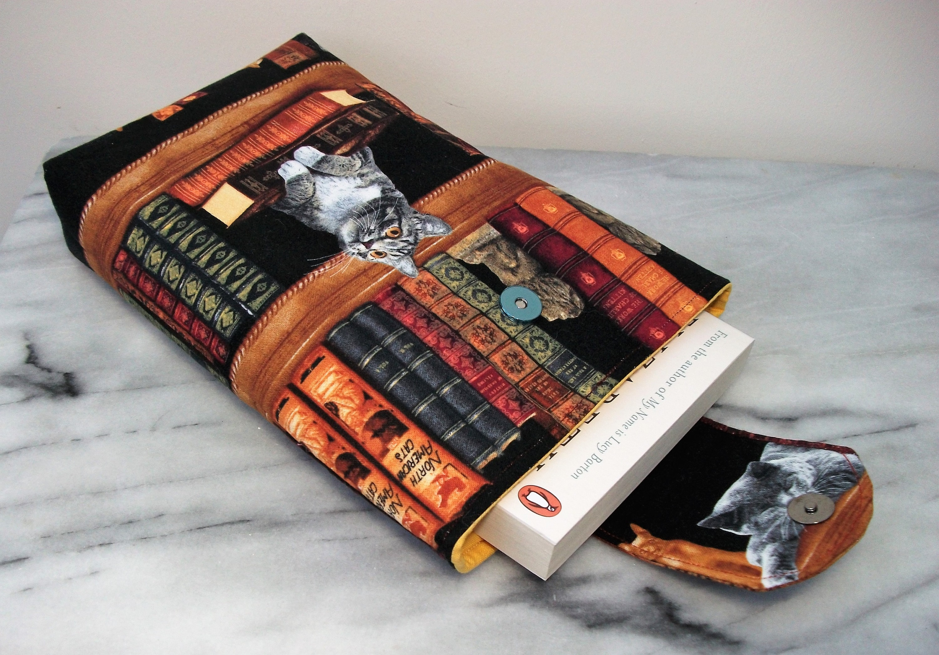 Book pouch cat themed gift gift for book lover book cover Etsy