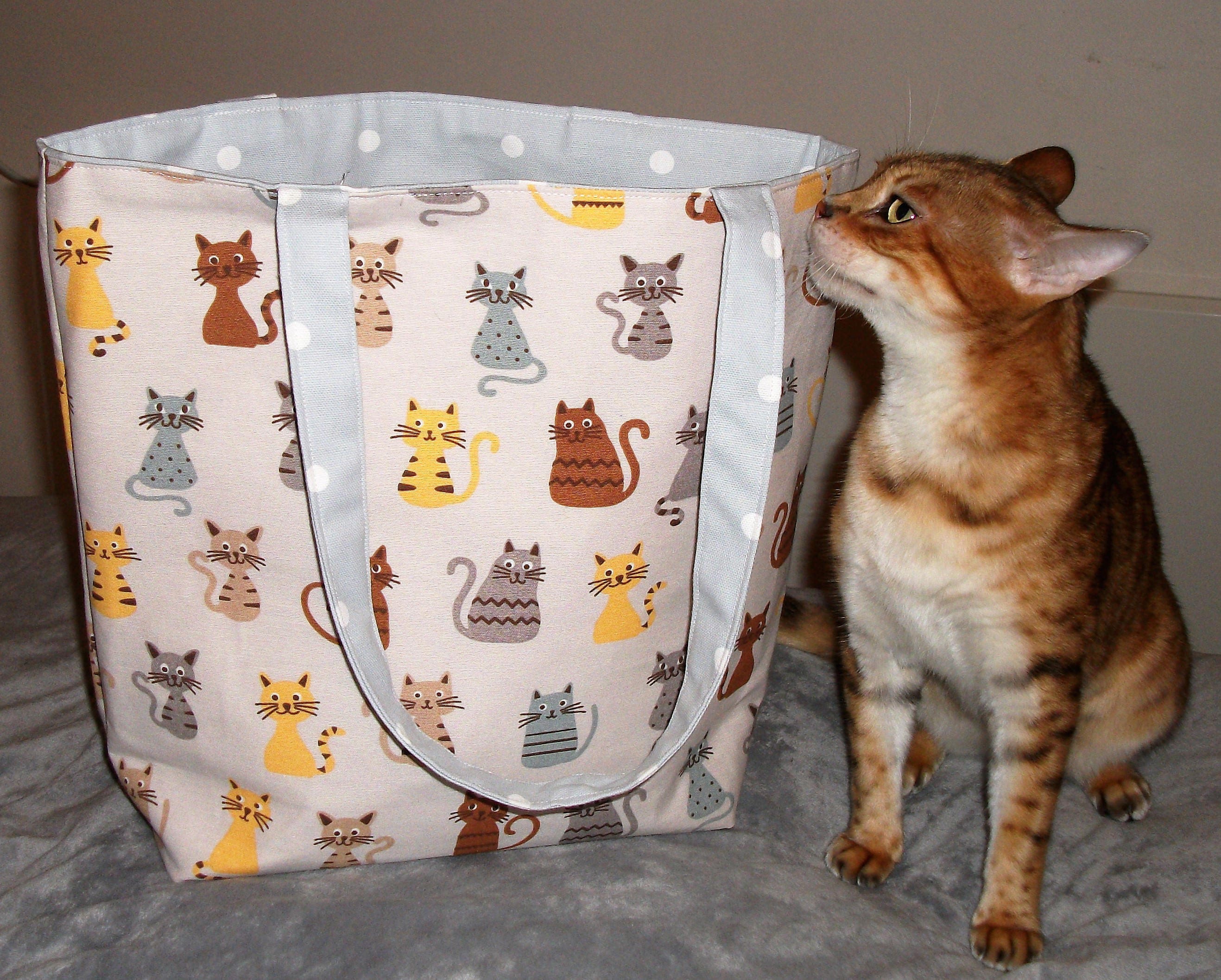 cat themed tote bags