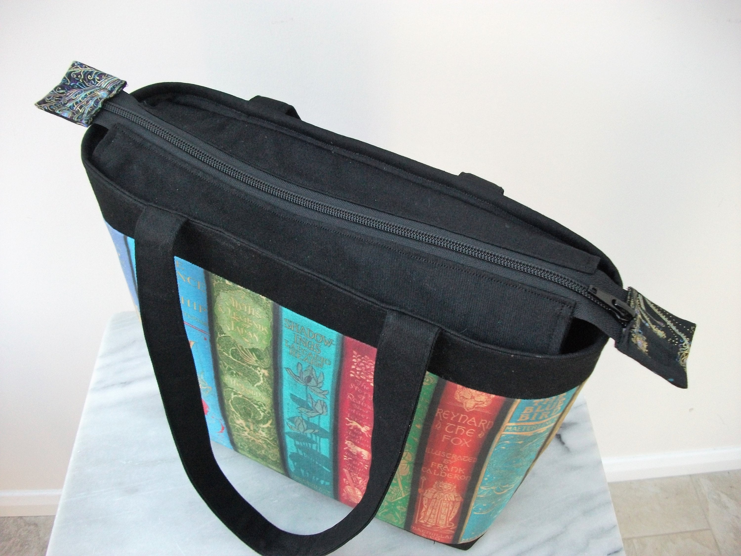 Zippered Book Bag Book Bag Medium Tote Gift for Book Lover Etsy UK