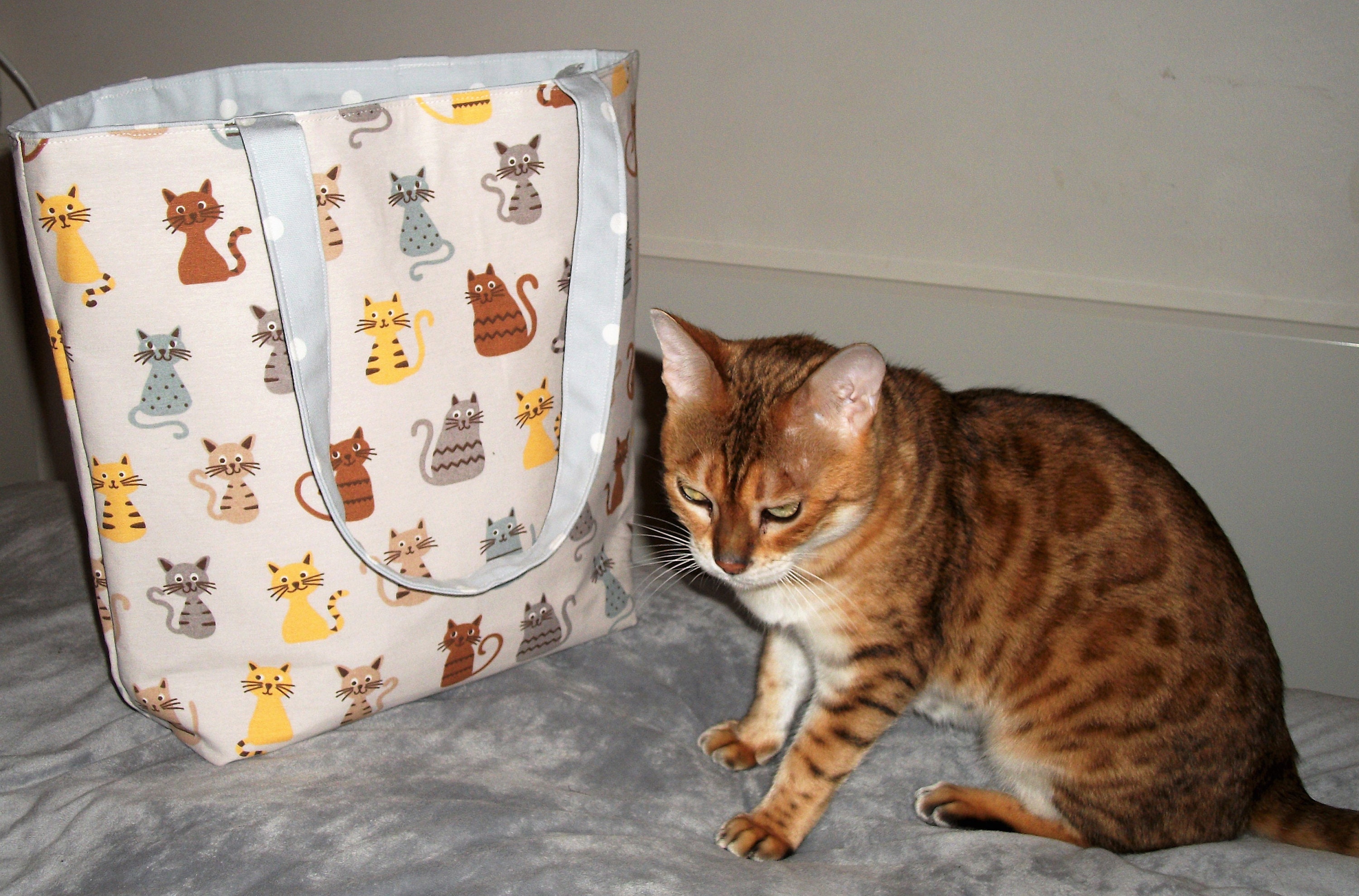 Cat themed bag zippered bag bag for cat lover cat lover Etsy
