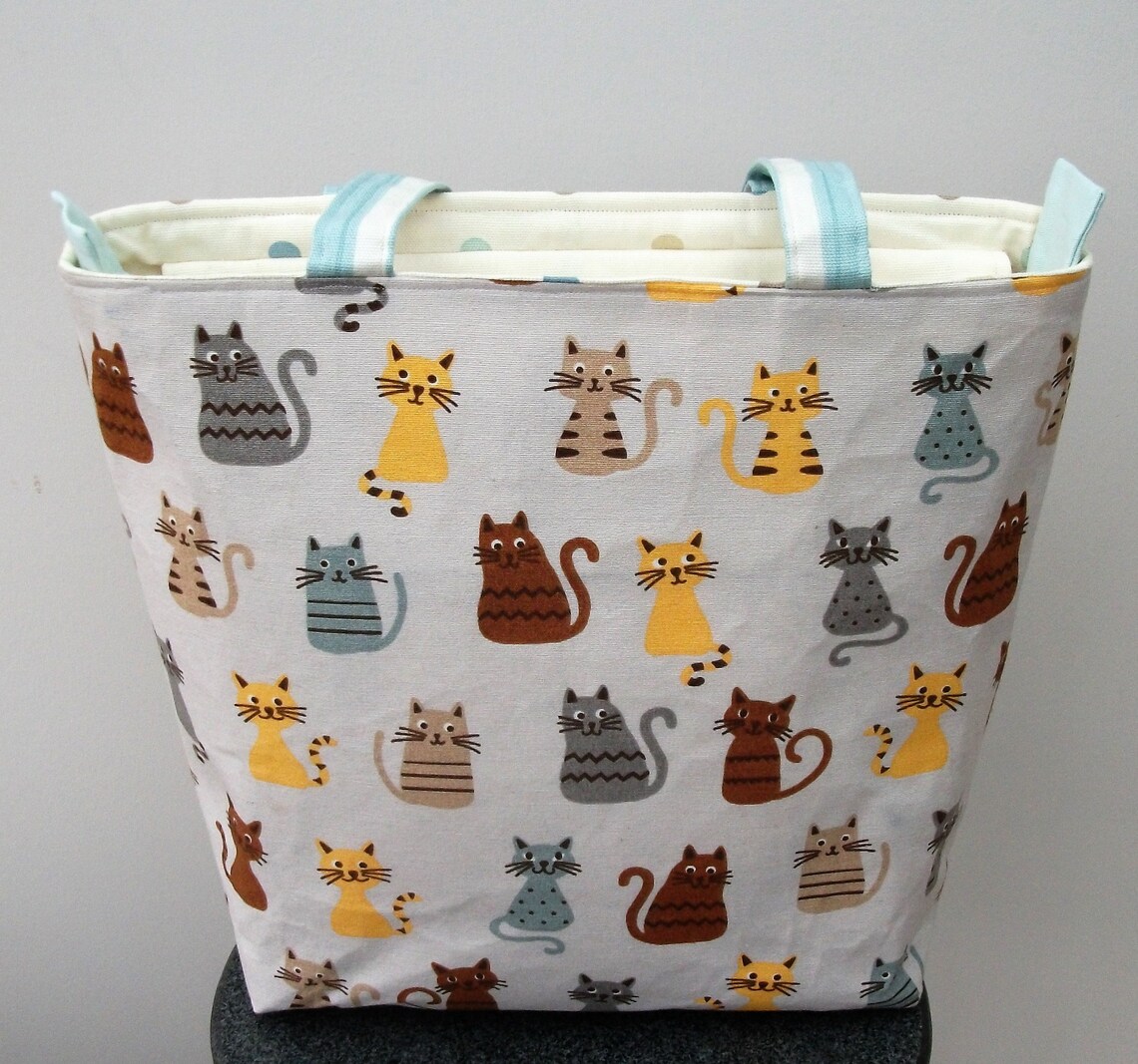 Cat themed bag zippered bag bag for cat lover cat lover Etsy