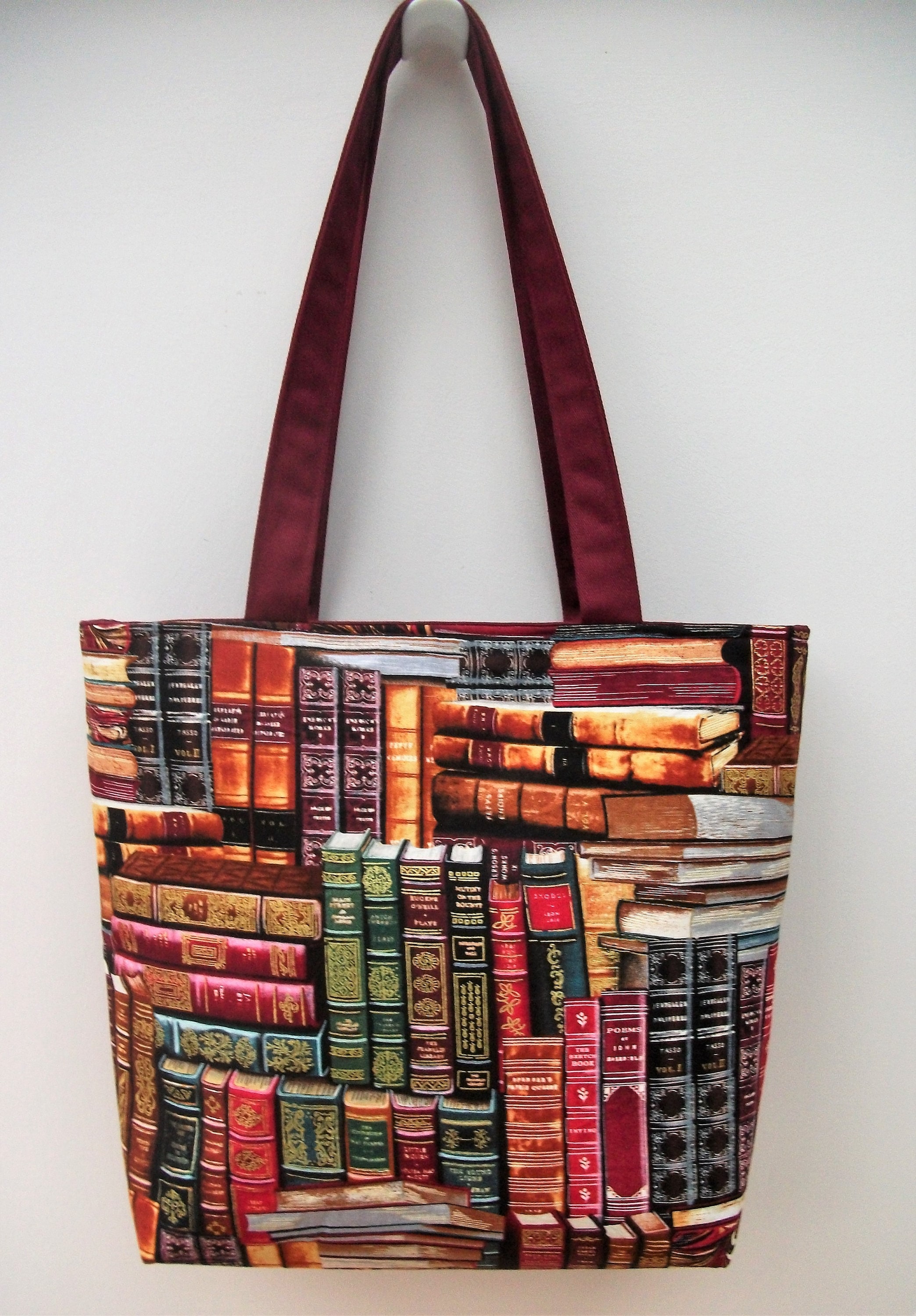 Zippered Book Bag Zippered Tote Medium Tote Book Bag Gift Etsy UK