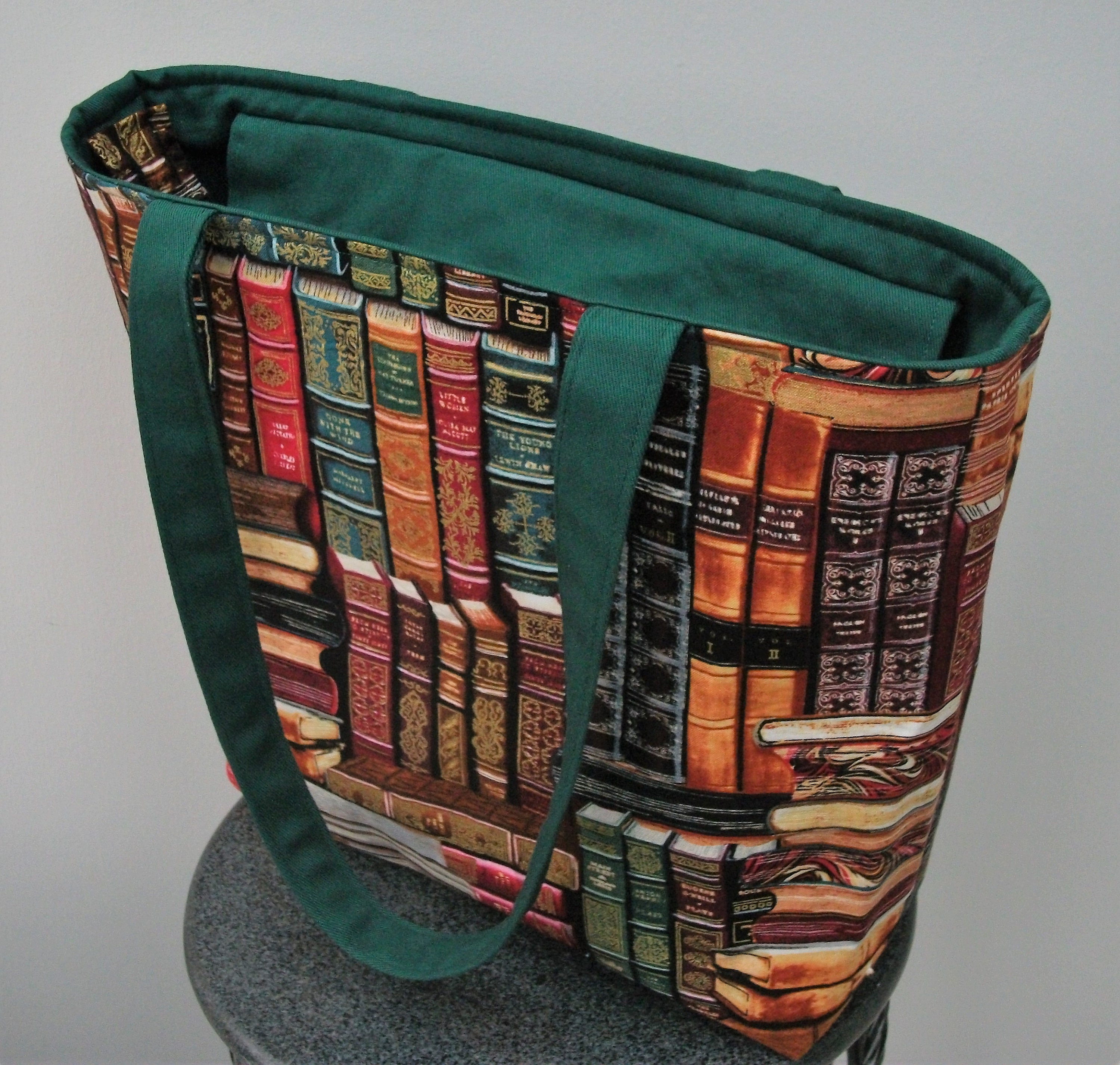 Zippered book bag zippered tote medium tote book bag gift Etsy