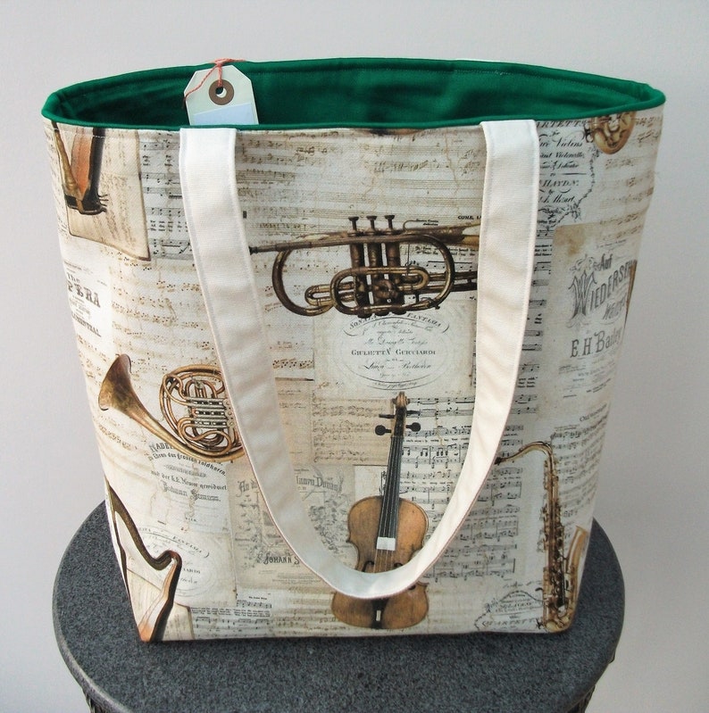 gift for music lover, Strauss tote bag music themed bag gift for musician music bag