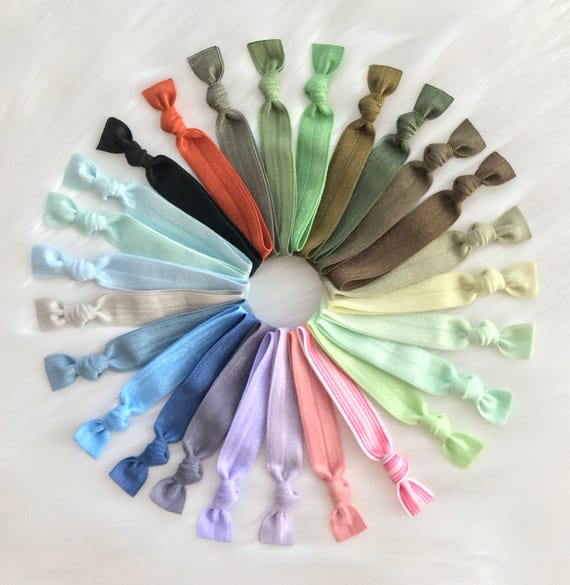 26 Essential Color Hair Ties Set Of 26 No Crease Hair Ties Etsy