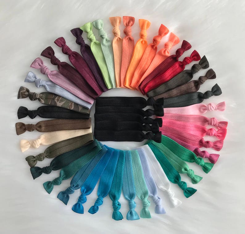 Bulk Of 45 Hair Ties No Crease Elastic Ponytails Topknot Etsy