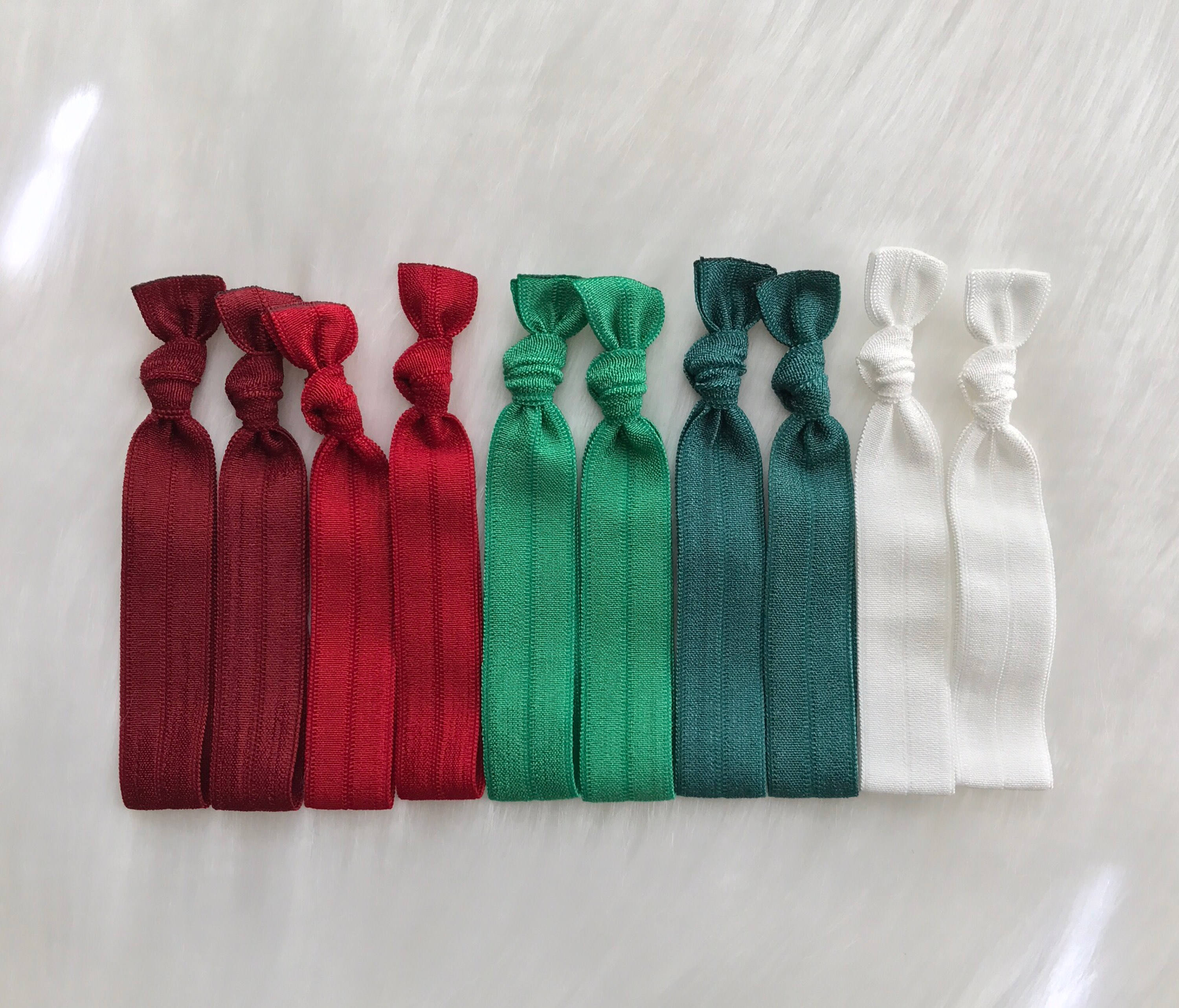 Christmas Hair Ties 10 Elastic Hair Ties No Crease Ponytails Etsy