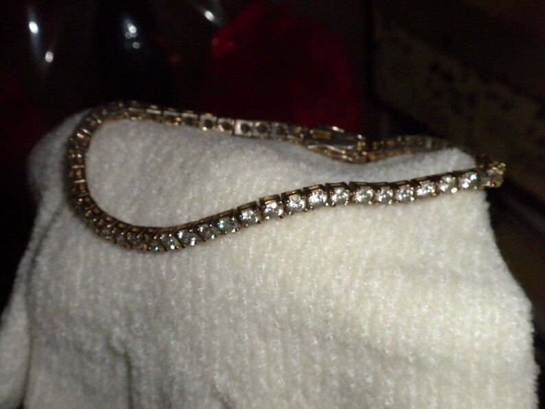 Vintage Tennis Bracelet 8 inch Tennis Bracelet Signed Roman Etsy