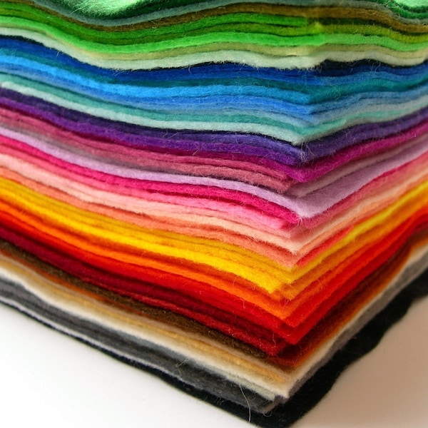Wollfilz 22 x 22 cm Quadrate - Bastelfilz
