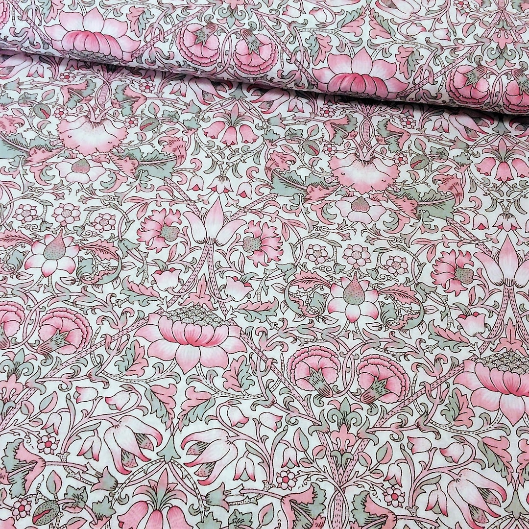 LIBERTY TANA Lawn Cotton Fabric- William Morris Lodden Print in Pink ...