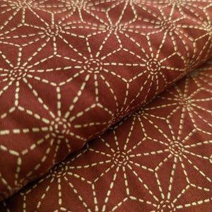 Authentic Japanese Cotton Asanoha Pattern Red Dye Cotton Fabric Per 50cm 8822031