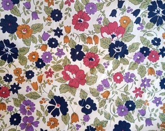 Plum Coloured Floral Tana LAWN Cotton Fabric per 50cm