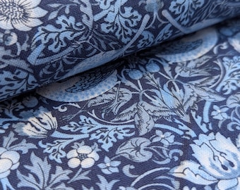 William Morris Strawberry Thief Indigo Cotton Fabric, Quilting & Dressmaking