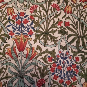 William Morris Tulip Garden Cream  Upholstery  Chair Curtain Cushion Tapestry Fabric Per 50cm